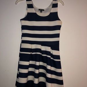 Scuba material striped dress